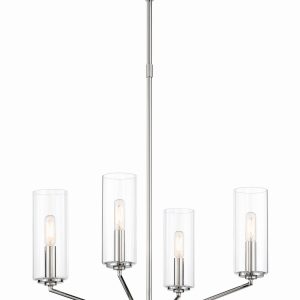 Minka-Lavery - 2494-572 - Four Light Chandelier - Highland Crossing - Polished Nickel w/Coal