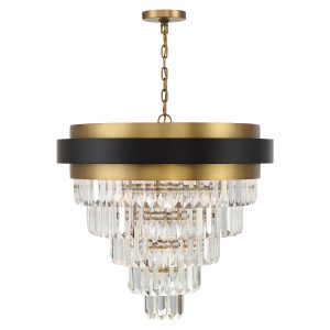 Savoy House - 1-1668-9-143 - Nine Light Chandelier - Marquise - Matte Black with Warm Brass Accents
