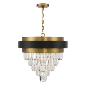 Savoy House - 1-1669-4-143 - Four Light Chandelier - Marquise - Matte Black with Warm Brass Accents
