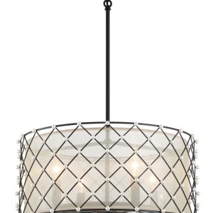 Minka-Lavery - 2864-66A - Four Light Convertible Pendant - Sheer Elegance - Coal