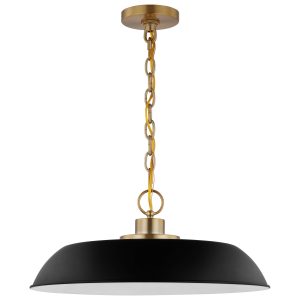 Nuvo Lighting - 60-7484 - One Light Pendant - Colony - Matte Black / Burnished Brass