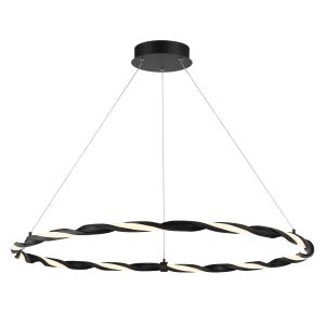 George Kovacs - P5483-66A-L - LED Island Pendant - Convolution - Coal Black