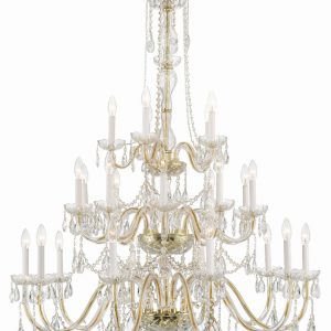 Crystorama - 1156-PB-CL-MWP - 25 Light Chandelier - Traditional Crystal - Polished Brass