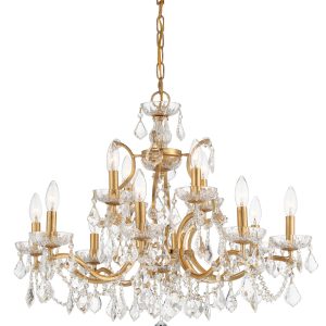 Crystorama - 4456-GA-CL-S - 12 Light Chandelier - Filmore - Antique Gold