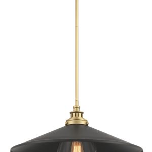 Minka-Lavery - 1406-758 - One Light Mini Pendant - SEGAN - Coal And Soft Brass