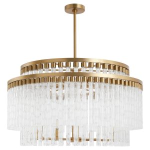 Cyan - 11628 - 12 Light Chandelier - Nobel - Aged Brass