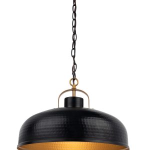 Brio Lighting - AM101BLK - One Light Pendant - Ambert - Painted Black