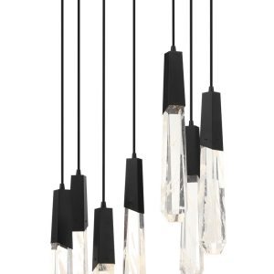 George Kovacs - P1287-66A-L - LED Pendant - Drifting Droplets - Coal Black
