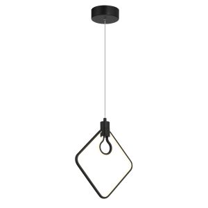 George Kovacs - P1904-66A-L - LED Pendant - Edison's Outline - Coal Black