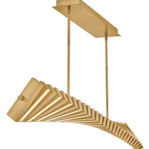 Fredrick Ramond - FR42456LCB - LED Linear Chandelier - Stitch - Lacquered Brass