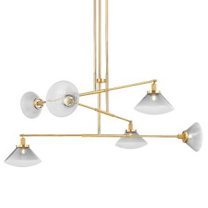 Hudson Valley - 1936-AGB - Six Light Chandelier - Mendon - Aged Brass