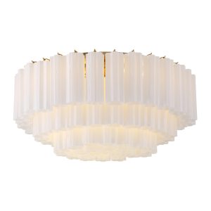 Crystorama - ADD-331-AG-WH - 16 Light Flush Mount - Addis - Aged Brass