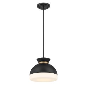 Crystorama - GID-4005-MK-VG - One Light Mini Pendant - Gidget - Matte Black + Vibrant Gold