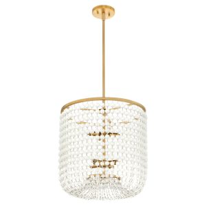 Cyan - 11943 - Eight Light Pendant - Ophelia - Aged Brass