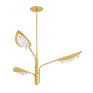 Hudson Valley - 7503-AGB - Three Light Chandelier - Levin - Aged Brass