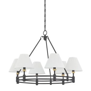 Hudson Valley - MDS1800-AGB/DB - Six Light Chandelier - Howard - Aged Brass