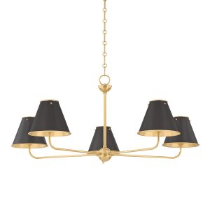 Hudson Valley - MDS2000-AGB/DB - Five Light Chandelier - Burghley - Aged Brass