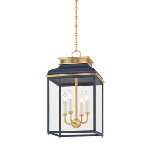 Hudson Valley - MDS2400-AGB/DBL - Four Light Lantern - Houghton - Aged Brass