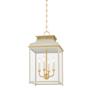 Hudson Valley - MDS2400-AGB/OW - Four Light Lantern - Houghton - Aged Brass