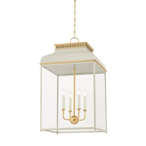 Hudson Valley - MDS2401-AGB/OW - Four Light Lantern - Houghton - Aged Brass