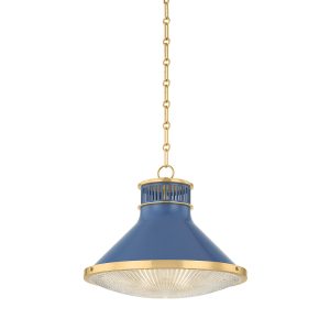 Hudson Valley - MDS2405-AGB/FBL - One Light Pendant - Highclere - Aged Brass