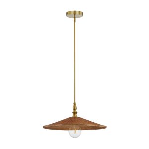 Forty West - 10336 - One Light Pendant - Sheldon - Brass/Natural Brown