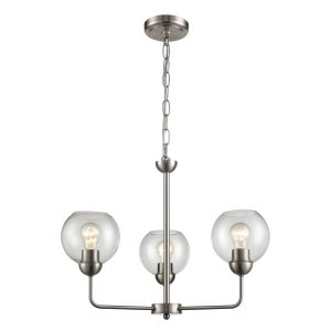 Atlas - CN280322 - Three Light Chandelier - Astoria - Brushed Nickel