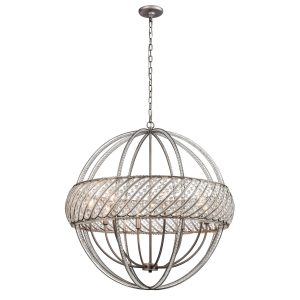 Atlas - CL11092-SV - Eight Light Chandelier - Bradington - Weathered Zinc