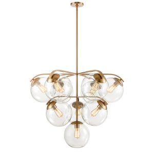 Atlas - CL11129-BS - Ten Light Chandelier - Collective - Satin Brass