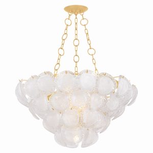 Hudson Valley - 1339-VGL - Nine Light Chandelier - Cedar Hill - Vintage Gold Leaf
