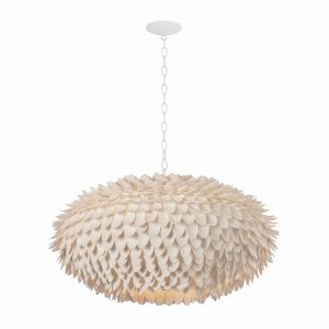 Hudson Valley - 1966-WP - Six Light Pendant - Alsen - White Plaster