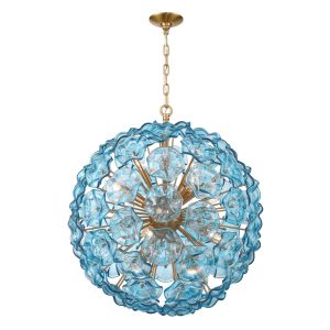 Crystorama - ESM-4009-AG-BL - 12 Light Chandelier - Esme - Aged Brass
