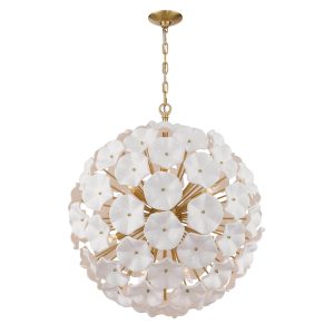 Crystorama - ESM-4009-AG-WH - 12 Light Chandelier - Esme - Aged Brass