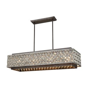 Atlas - CL11031-SV - Eight Light Linear Chandelier - Rosslyn - Weathered Zinc