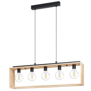Eglo USA - 43414A - Five Light Linear Pendant - Famborough - Black