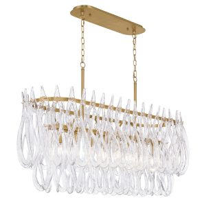Metropolitan - N3127-732 - Eight Light Linear Chandelier - Glassara - Legacy Brass