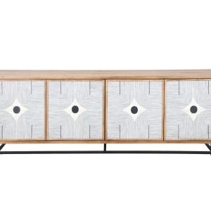 Bassett Mirror Company - 6117-DR-576 - Server - Everett - Rustic Brown Mango, Ivory Bone, Grey Resin
