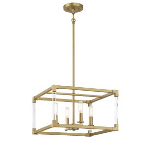 Minka-Lavery - 1458-695 - Four Light Pendant - Oro District - Soft Brass