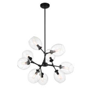 George Kovacs - P1369-66A - Nine Light Chandelier - Nexpo - Coal Black