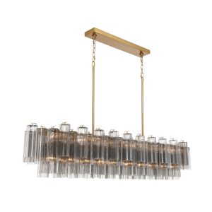 Crystorama - ADD-337-AG-SM - 16 Light Linear Chandelier - Addis - Aged Brass