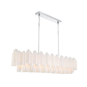 Crystorama - ADD-337-CH-WH - 16 Light Linear Chandelier - Addis - Polished Chrome