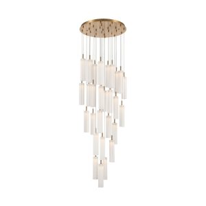 Crystorama - ADD-415-AG-WH - LED Pendant - Addis - Aged Brass