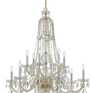 Crystorama - 1112-PB-CL-S - 12 Light Chandelier - Traditional Crystal - Polished Brass