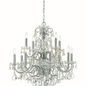 Crystorama - 3228-CH-CL-S - 12 Light Chandelier - Imperial - Polished Chrome