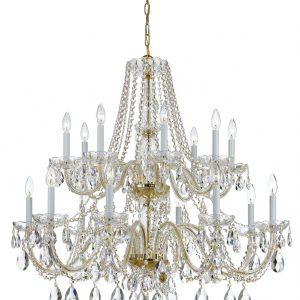 Crystorama - 1139-PB-CL-S - 16 Light Chandelier - Traditional Crystal - Polished Brass