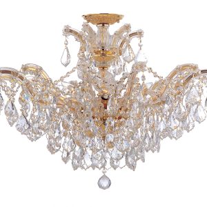 Crystorama - 4439-GD-CL-S_CEILING - Six Light Semi Flush Mount - Maria Theresa - Gold