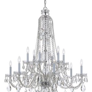 Crystorama - 1114-CH-CL-MWP - 12 Light Chandelier - Traditional Crystal - Polished Chrome