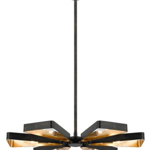 Crystorama - 596-EB-GA - Six Light Chandelier - Luna - English Bronze + Antique Gold