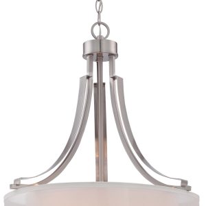 Minka-Lavery - 4104-84 - Three Light Pendant - Parsons Studio - Brushed Nickel
