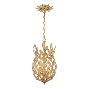 Crystorama - 563-GA - Three Light Mini Pendant - Broche - Antique Gold